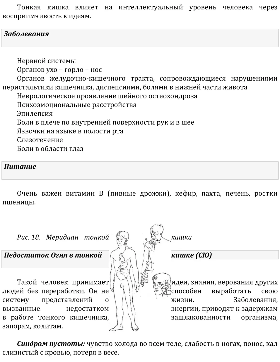 Заболевания
Питание
Недостаток Огня в тонкой кишке (СЮ)