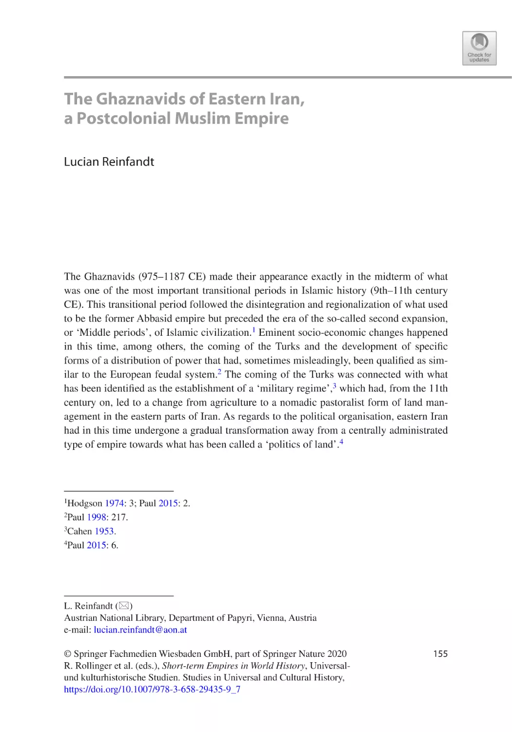 The Ghaznavids of Eastern Iran, a Postcolonial Muslim Empire