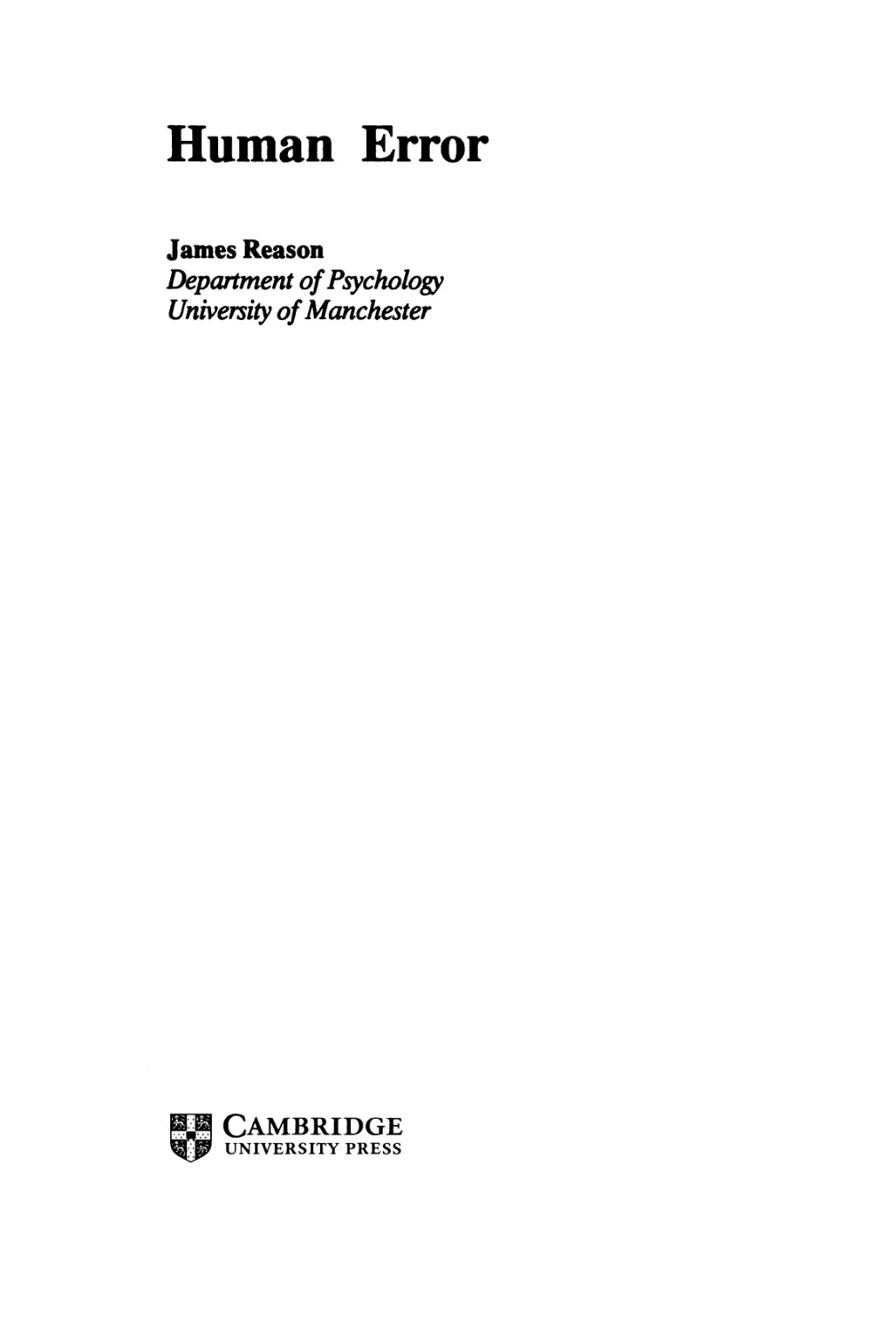 Human Error Rasmussen Human Error (Reason J.) (Z-Library) (1)