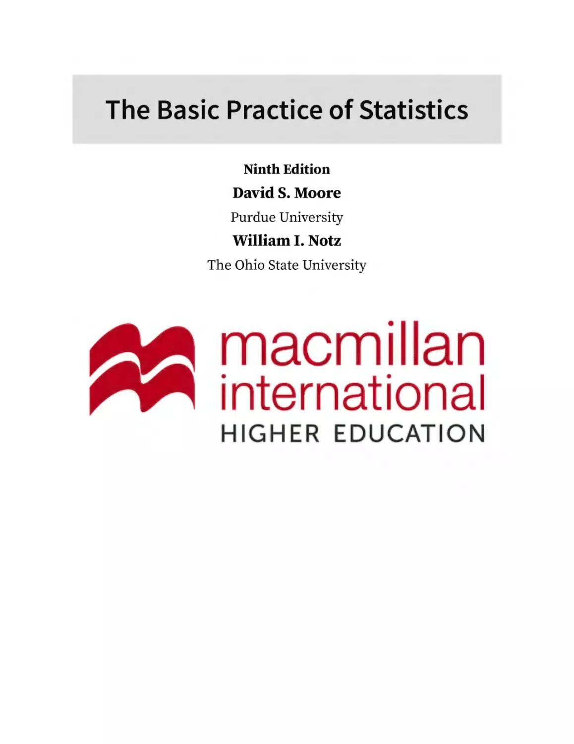 Moore The Basic Practice of Statistics 9ed 2021